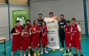 Finale ID U13M Division 3 contre MJC VILLEMANDEUR à 13H30 (gymnase Jules Ladoumègue, 82 Bd de l'Avenir, 18000 Bourges) départ du gymnase à 11H30