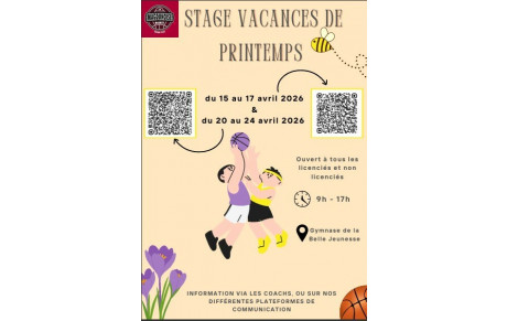 Stage de perfectionnement - vacances de Printemps 2026