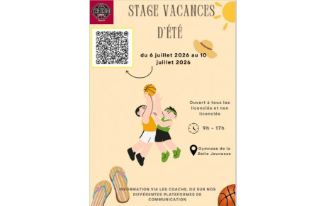 Stage Basket- Vacances d'Eté du 6 au 10 juillet 2026